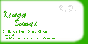 kinga dunai business card